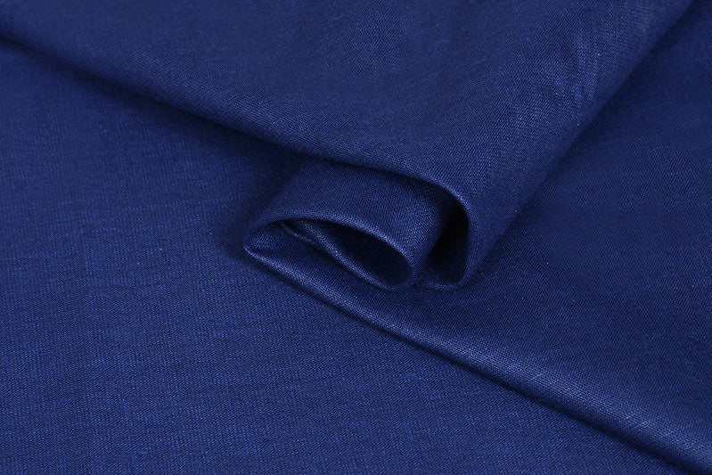 Buy Navy Blue Cotton Linen Shirt Fabric