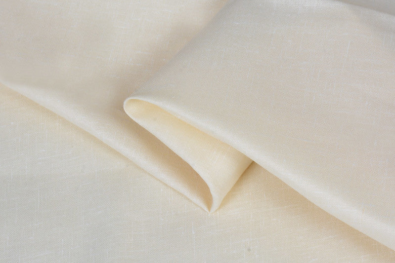 Peach Yellow Plain Heavy Quality Cotton Linen Shirt Fabric (Length-2.25 Meter | Width-34 Inch) Starting at - Just Rs. 749! with Free Shipping & COD Options
