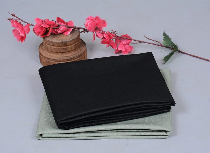 Plain Black Cotton Shirt Fabric with Hunter Green Pant Fabric Combo Starting at - Just Rs. 799! with Free Shipping & COD Options