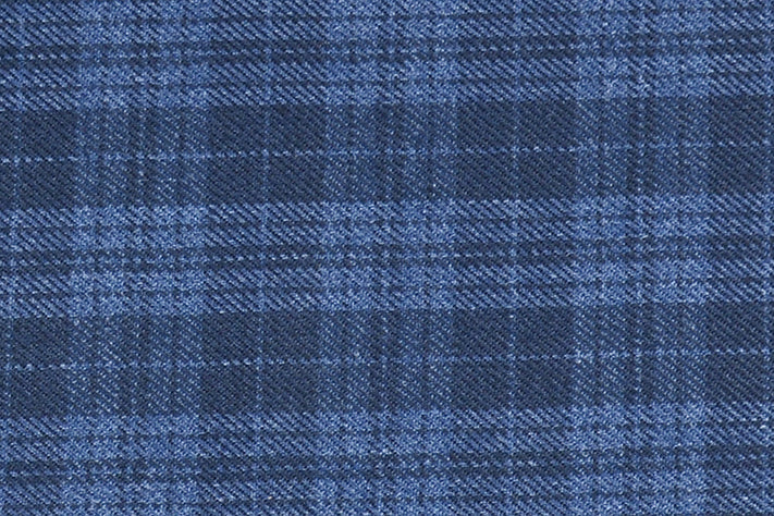 Space Blue Tweed Fabric with Small Black Checks & Stripes ( 2 Meter Cut Piece) Starting at - Just Rs. 1199! with Free Shipping & COD Options