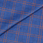Sapphire Blue Tweed Fabric with Orange Big Checks ( 2 Meter Cut Piece) Starting at - Just Rs. 1199! with Free Shipping & COD Options
