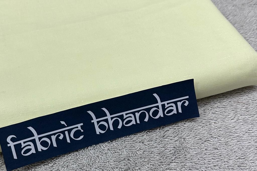 Lemon Colour Plain Heavy Quality Cotton Linen Shirt Fabric (Length-2.25 Meter | Width-34 Inch) Starting at - Just Rs. 749! with Free Shipping & COD Options