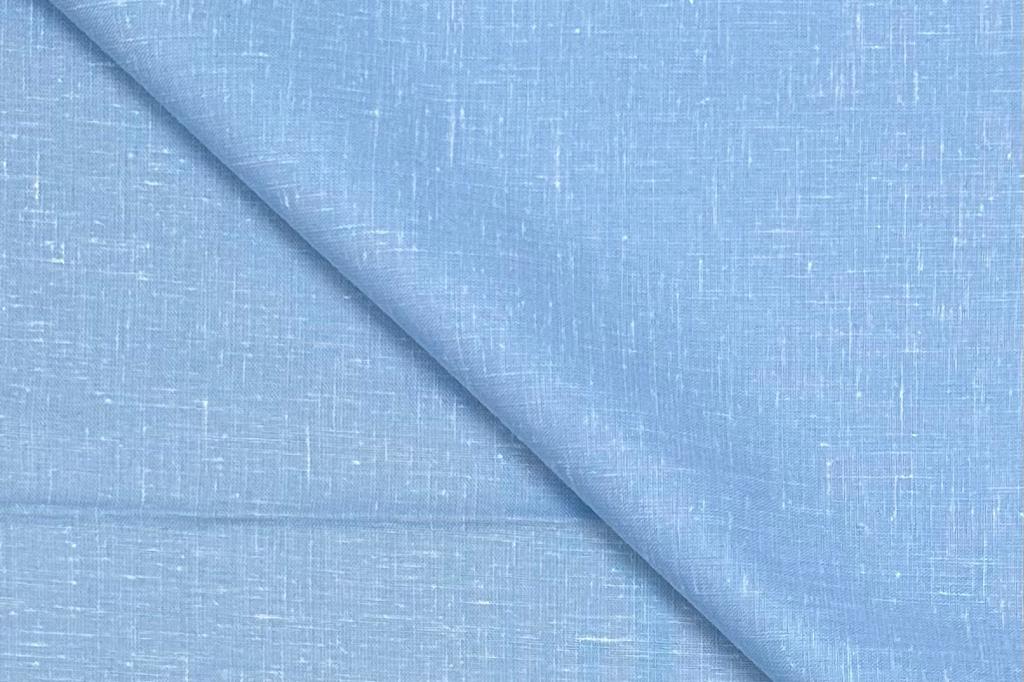 Ivory Blue Plain Heavy Quality Cotton Linen Shirt Fabric (Length-2.25 Meter | Width-34 Inch)