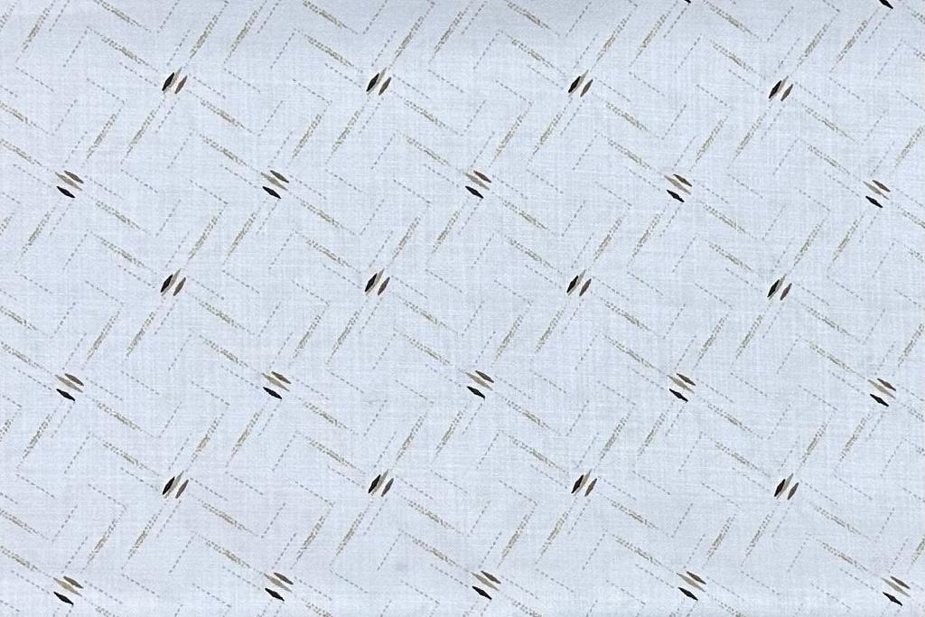 White Colour with Light Brown & Black Lines Digital Printed Shirt Fabric (Length-2.25 Meter | Width-34 Inch)