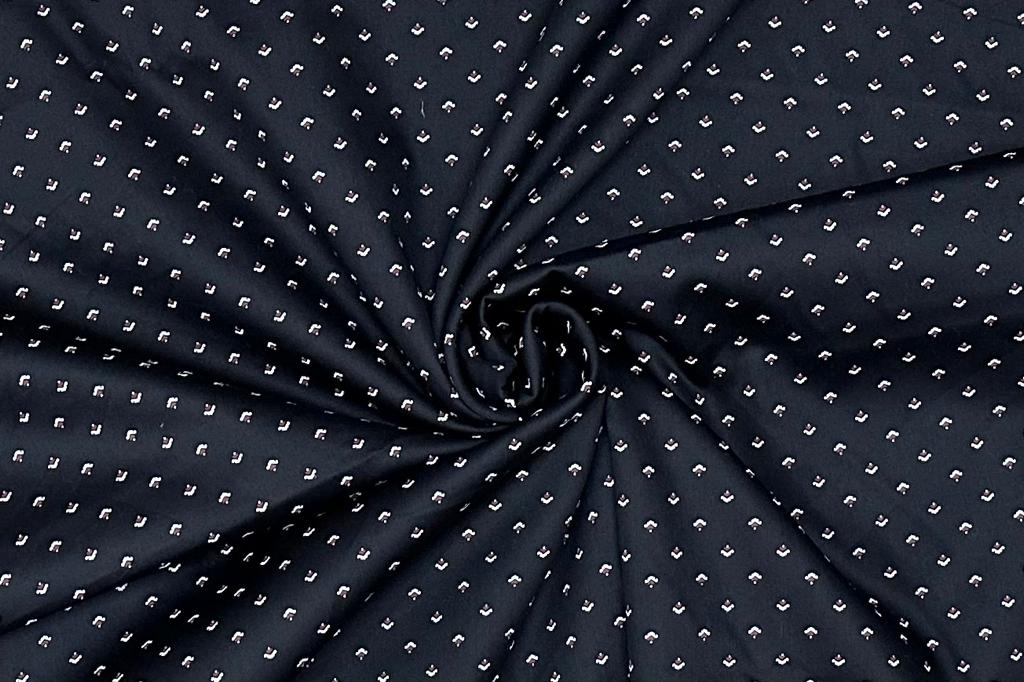 Black Colour Digital Printed Cotton Shirt Fabric (Length-1.60 Meter | Width-58 Inch) Starting at - Just Rs. 899! with Free Shipping & COD Options
