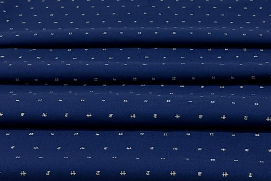 Dark Blue Colour Digital Printed Cotton Shirt Fabric (Length-1.60 Meter | Width-58 Inch) Starting at - Just Rs. 949! with Free Shipping & COD Options