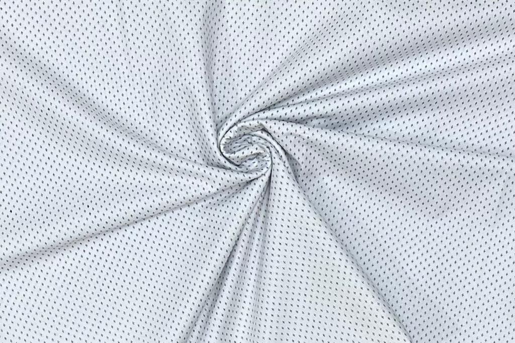 White Colour Dotted Print Cotton Shirt Fabric (Length-2.25 Meter | Width-34 Inch) Starting at - Just Rs. 599! with Free Shipping & COD Options