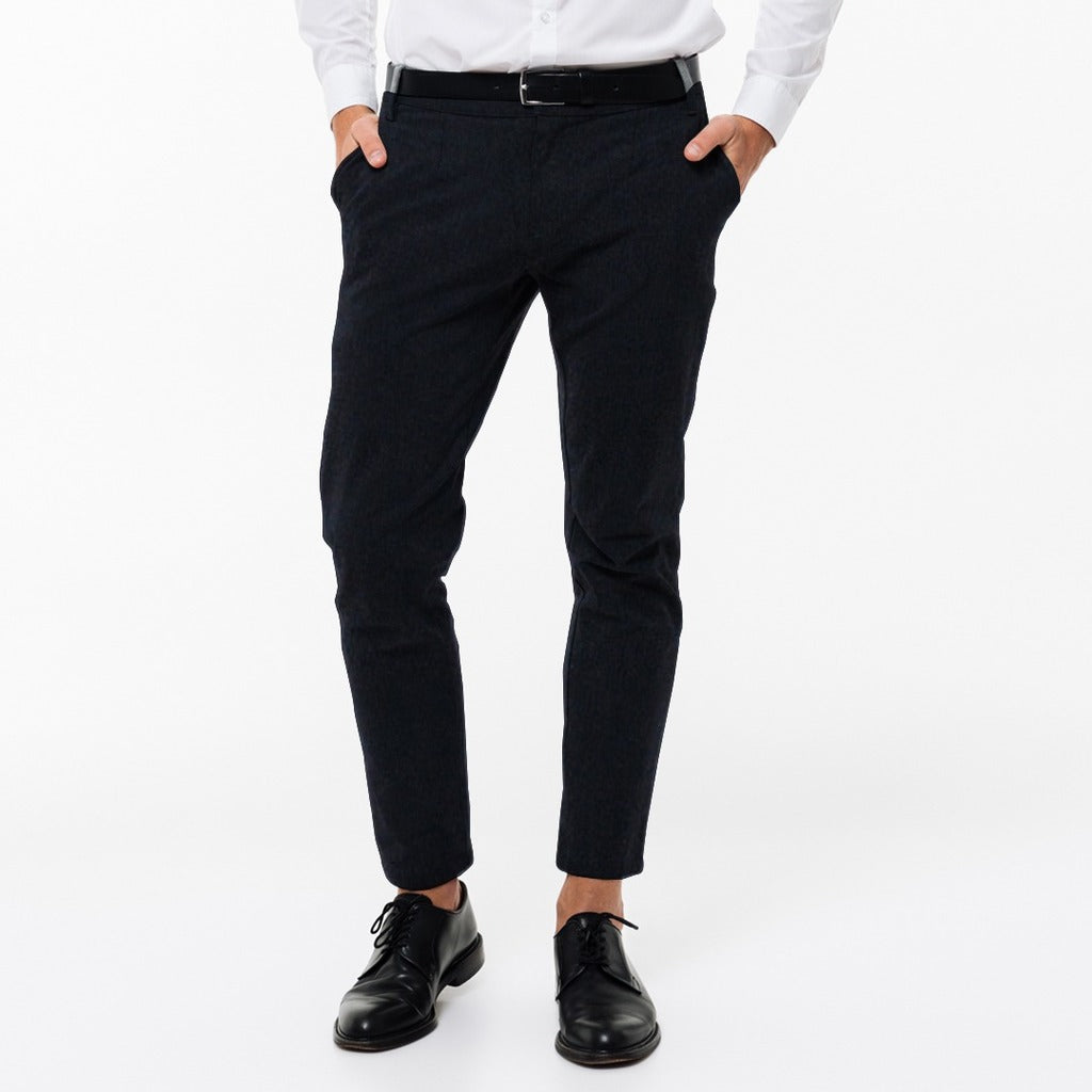 Buy Black Belted Tapered Leg AnkleLength Formal Trousers For Women online   Looksgudin